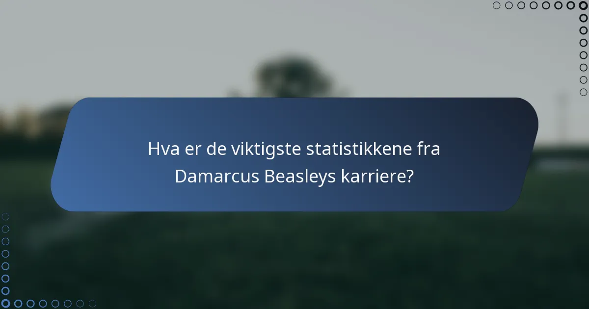 Hva er de viktigste statistikkene fra Damarcus Beasleys karriere?
